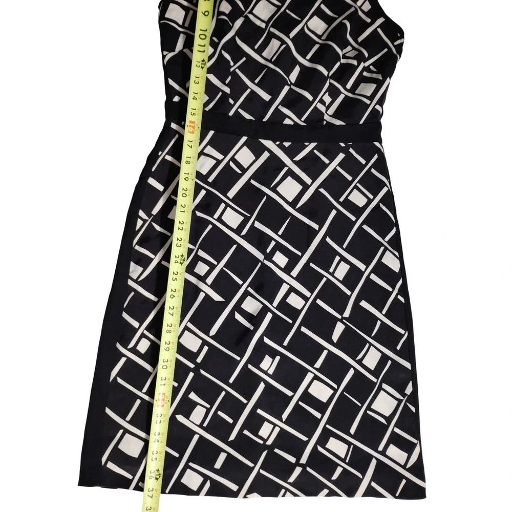 Enzo New York Black White Geometric Sheath Dress Women Size 4 Knee Length - Picture 7 of 11